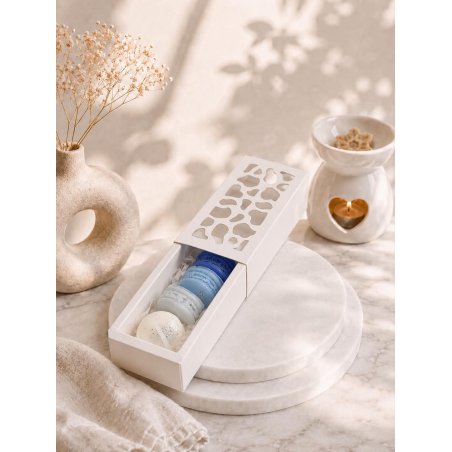 COFFRET MACARONS BLEU LINGE